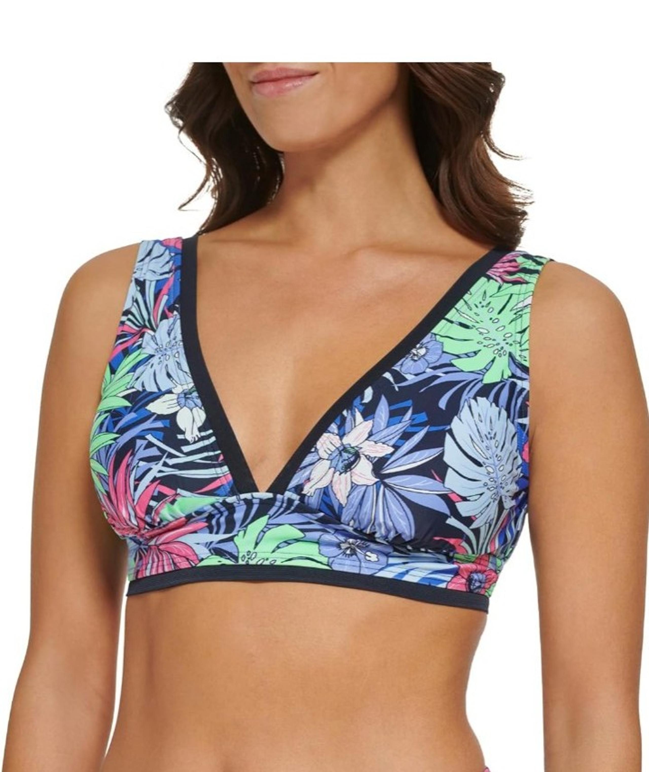 Tommy Hilfiger Women's Standard Over The Shoulder Bra Top with Mesh Trim