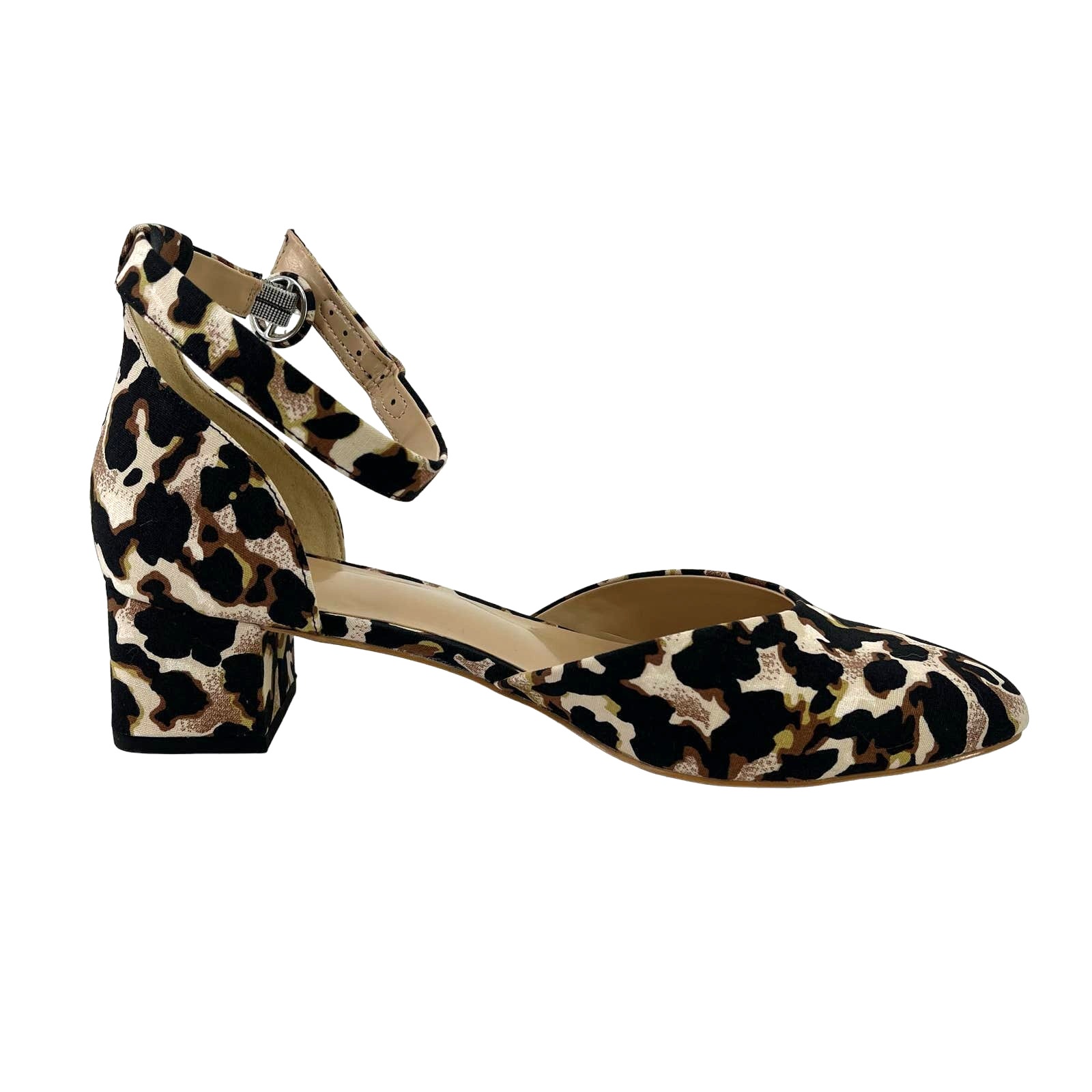 Cabi Kiki Leopard Print Block Heel Ankle Strap Shoes Womens Size 9 FREE SHIP