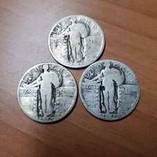 3 Standing Liberty Silver Quarters