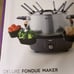 Dash Deluxe Stainless Steel Fondue Maker w/ Temperature Control Fondue Fork NEW