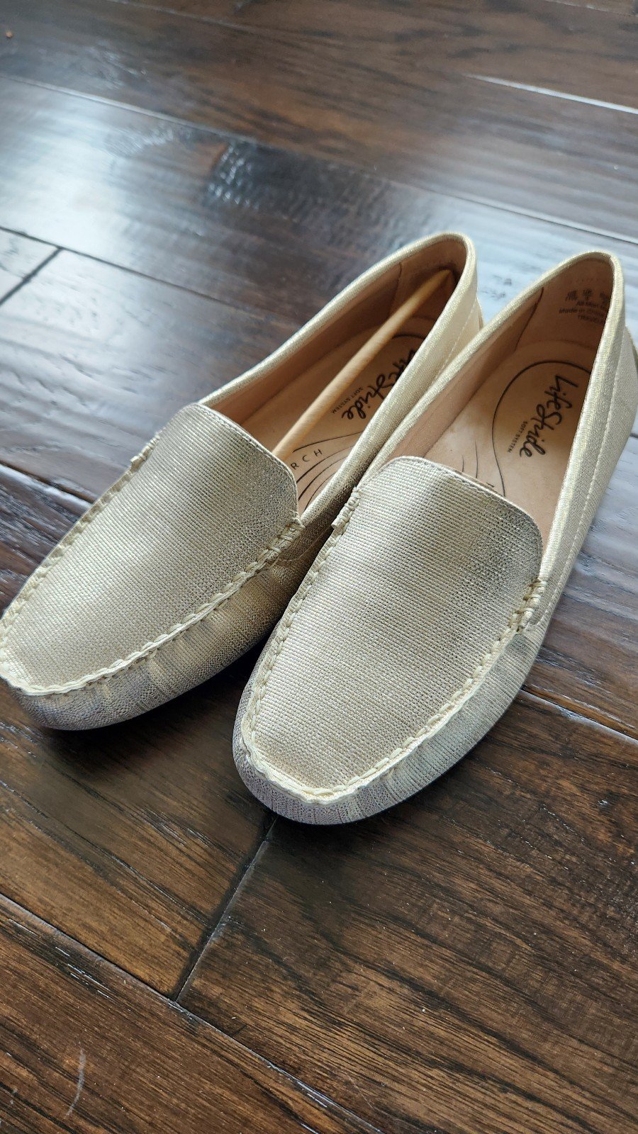 LifeStride Womens Traveler Platino Beige Loafers Size 11 W