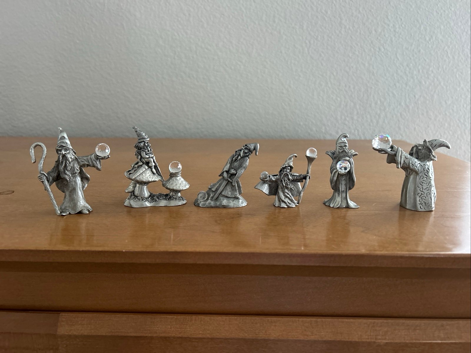 Pewter Spoontiques Wizards Vintage Rare Set of 6