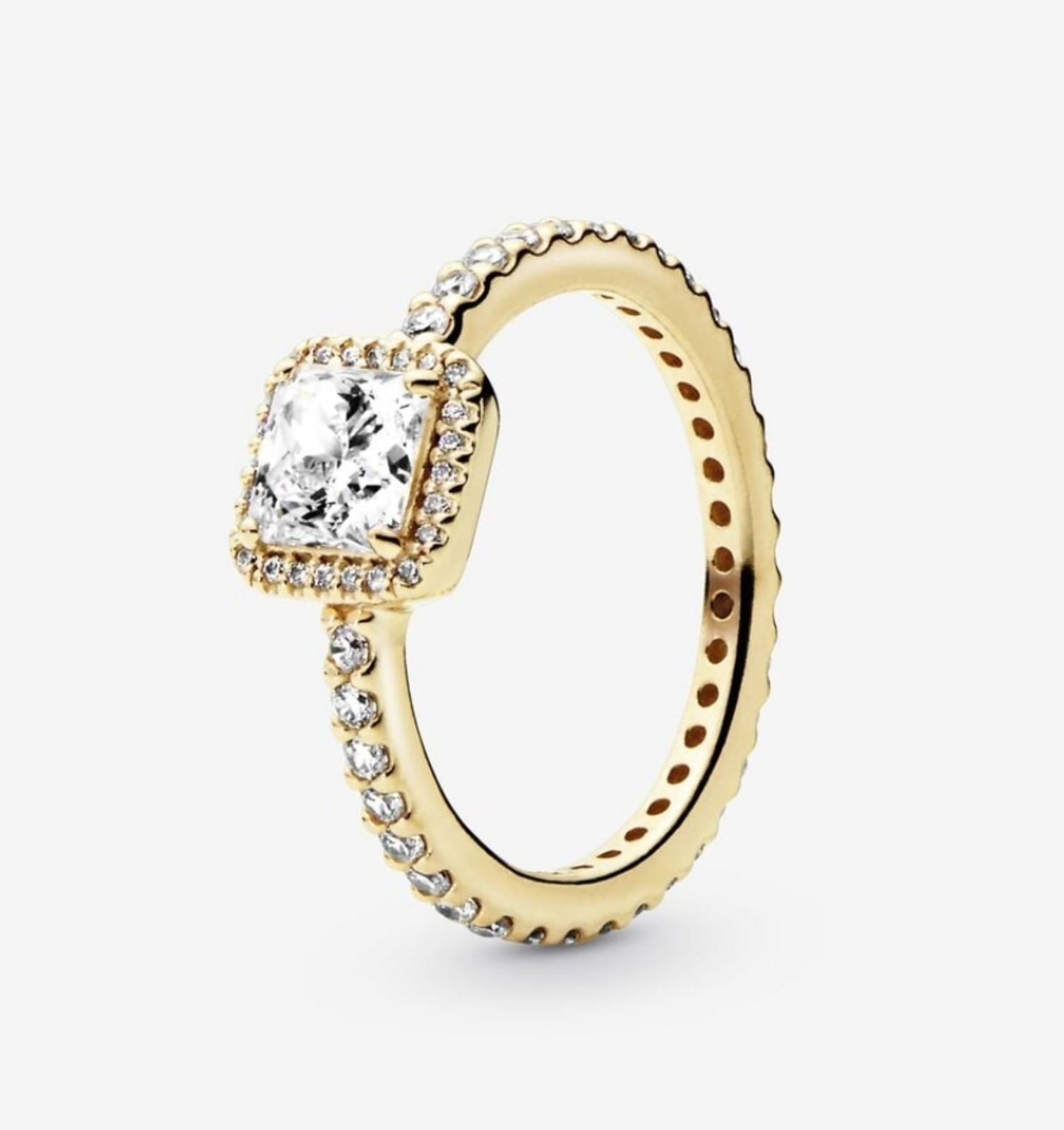 Pandora Square Sparkle Halo Ring 150188cz-52