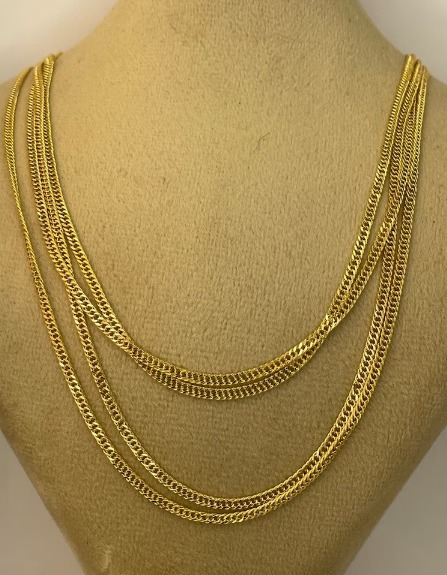18K GOLD CURB DOUBLE (2mm),Real Gold,Birthday Gift,Christmas Gift,For Her,For