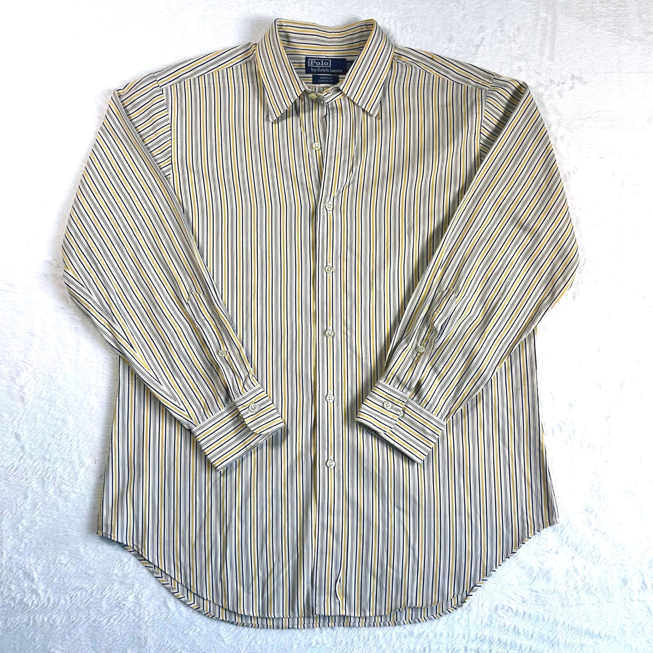 Polo Ralph Lauren Striped Dress Shirt Long Sleeve Classic Fit Mens Size 16