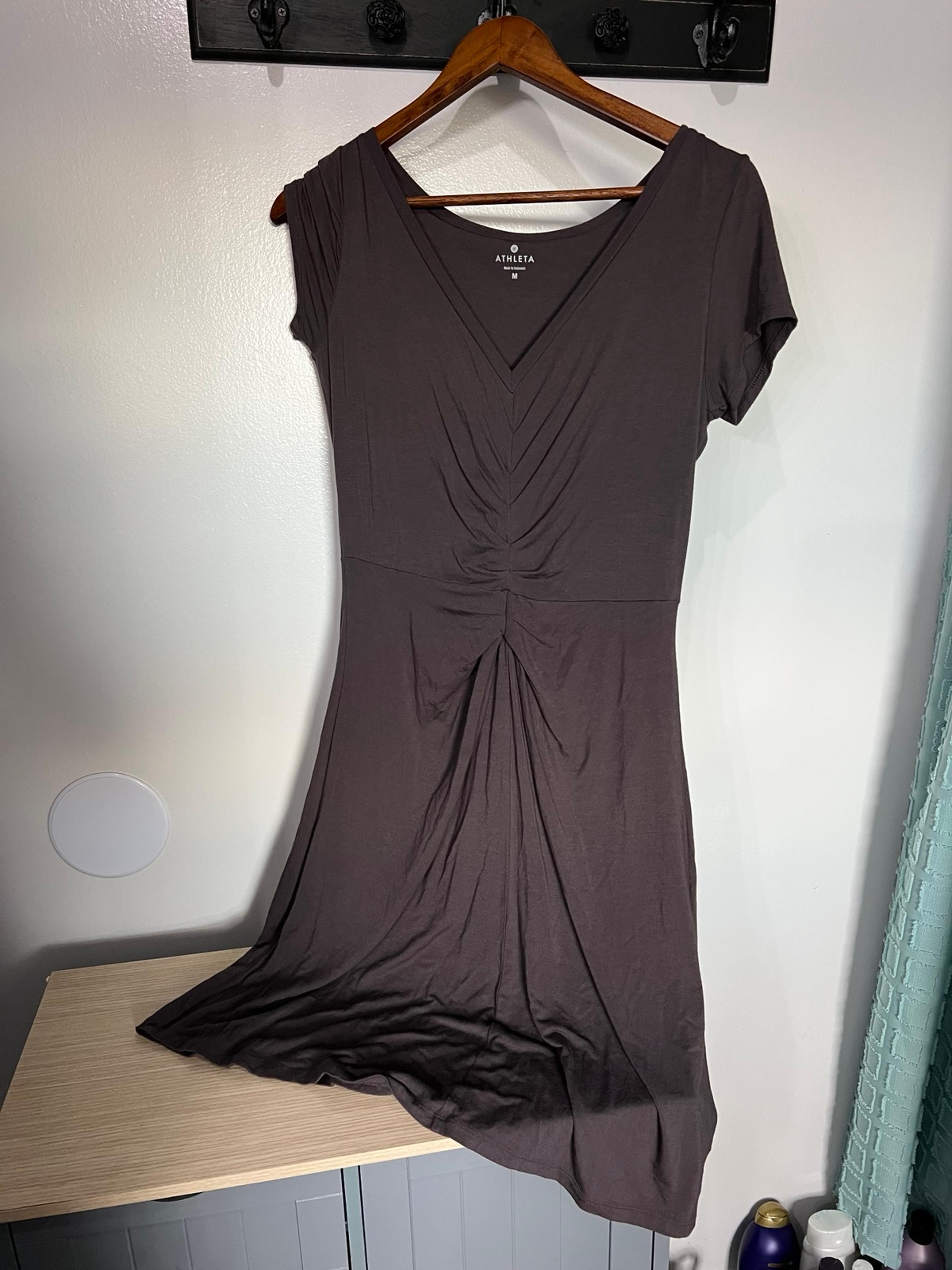 Athleta modal dress size medium ruched purple grey