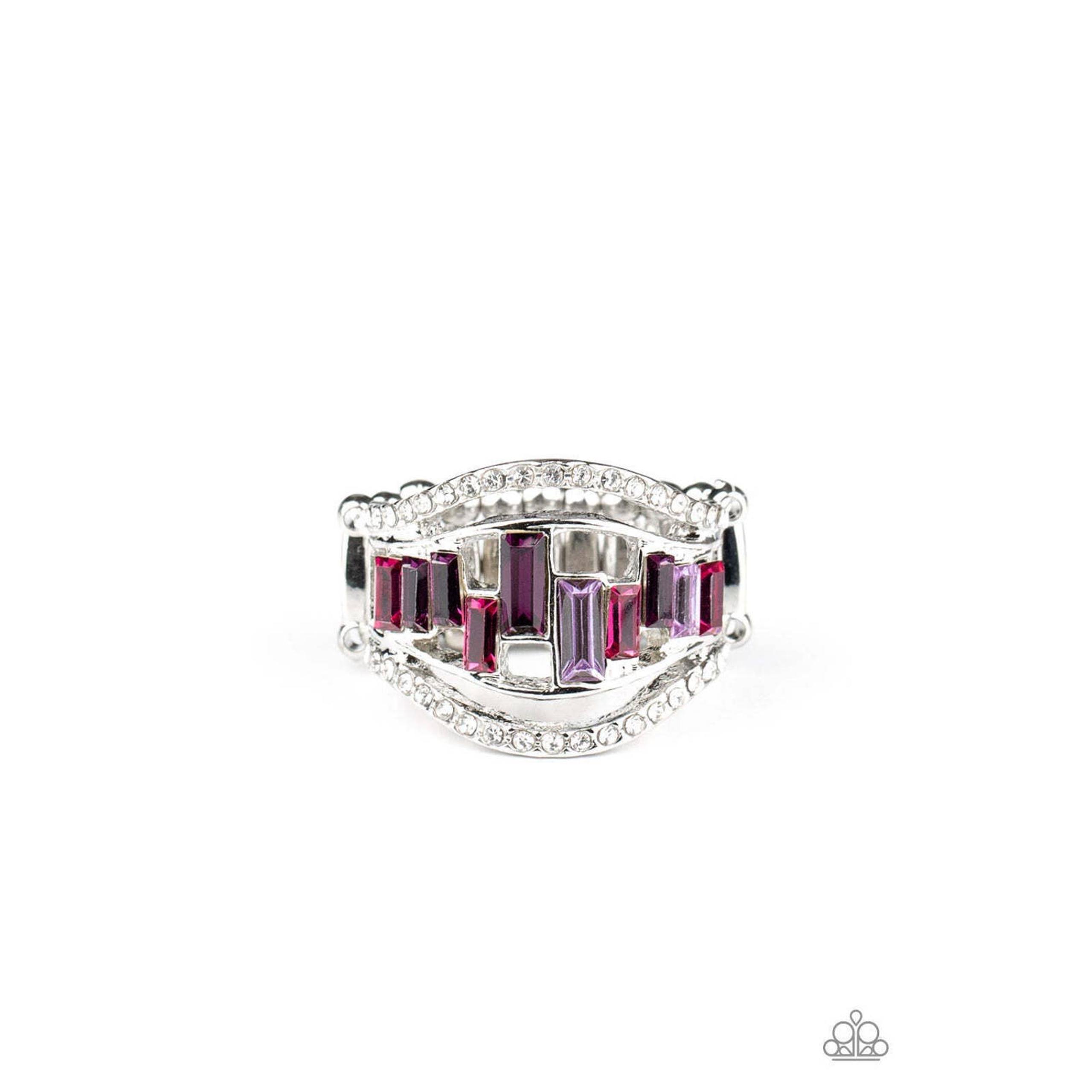 Paparazzi Purple Rhinestone Ring Womens/Treasure Chest Charm - Purple