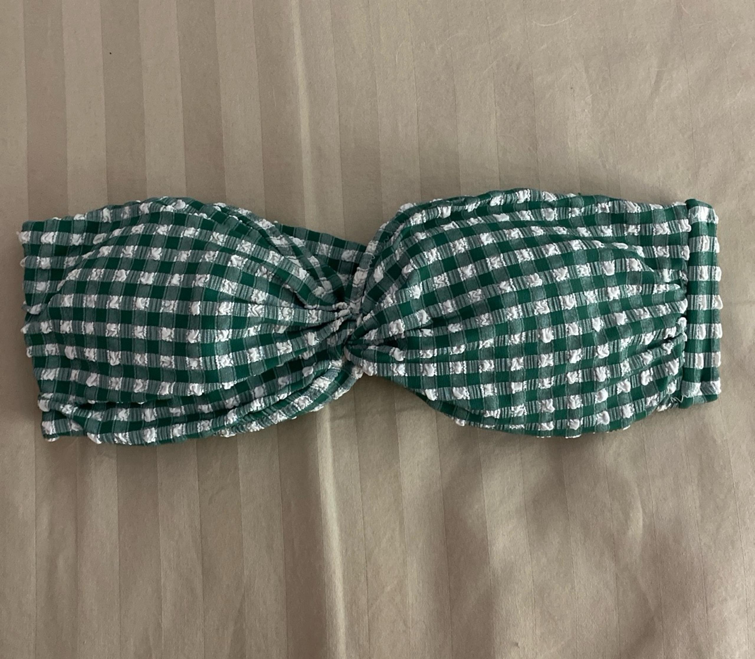 J.Crew Green Gingham Bandeau Top – Size M