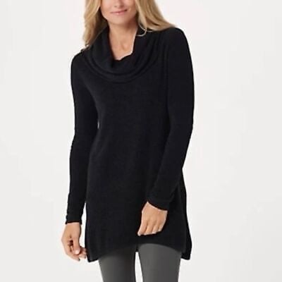 Barefoot Dreams Cowl Tunic Sweater Women Size  2X Cozy Chic Ultra Lite Black - detail