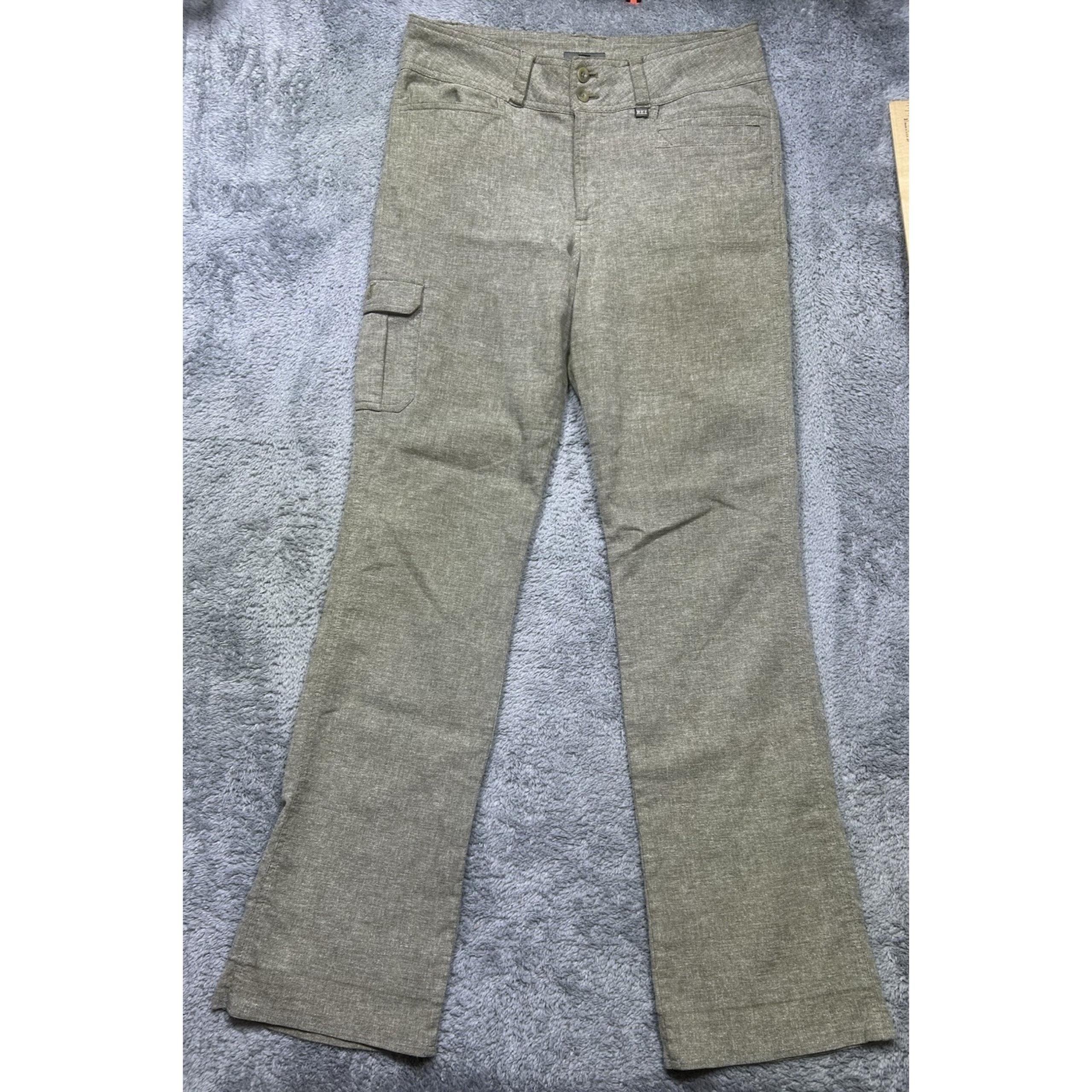 REI Hemp Blend Bootcut Cargo Pants Womens 10x31.5 Green Travel Stretch Outdoor