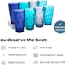 Optix Plastic Reusable Drinking Glasses Set of 8 BPA-Free