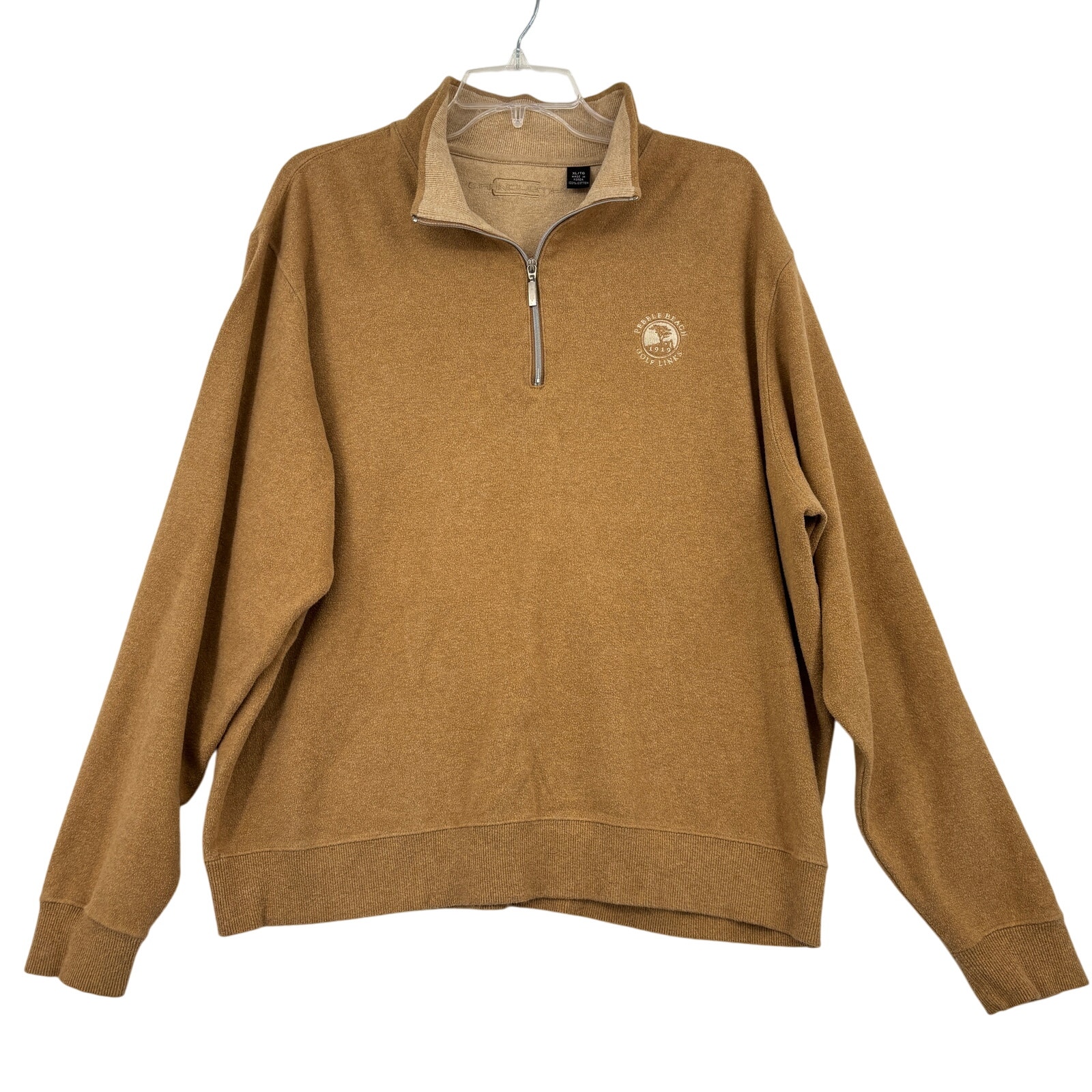 Carnoustie Quarter Zip Sweater Mens Size XL Camel Brown Pullover Golf