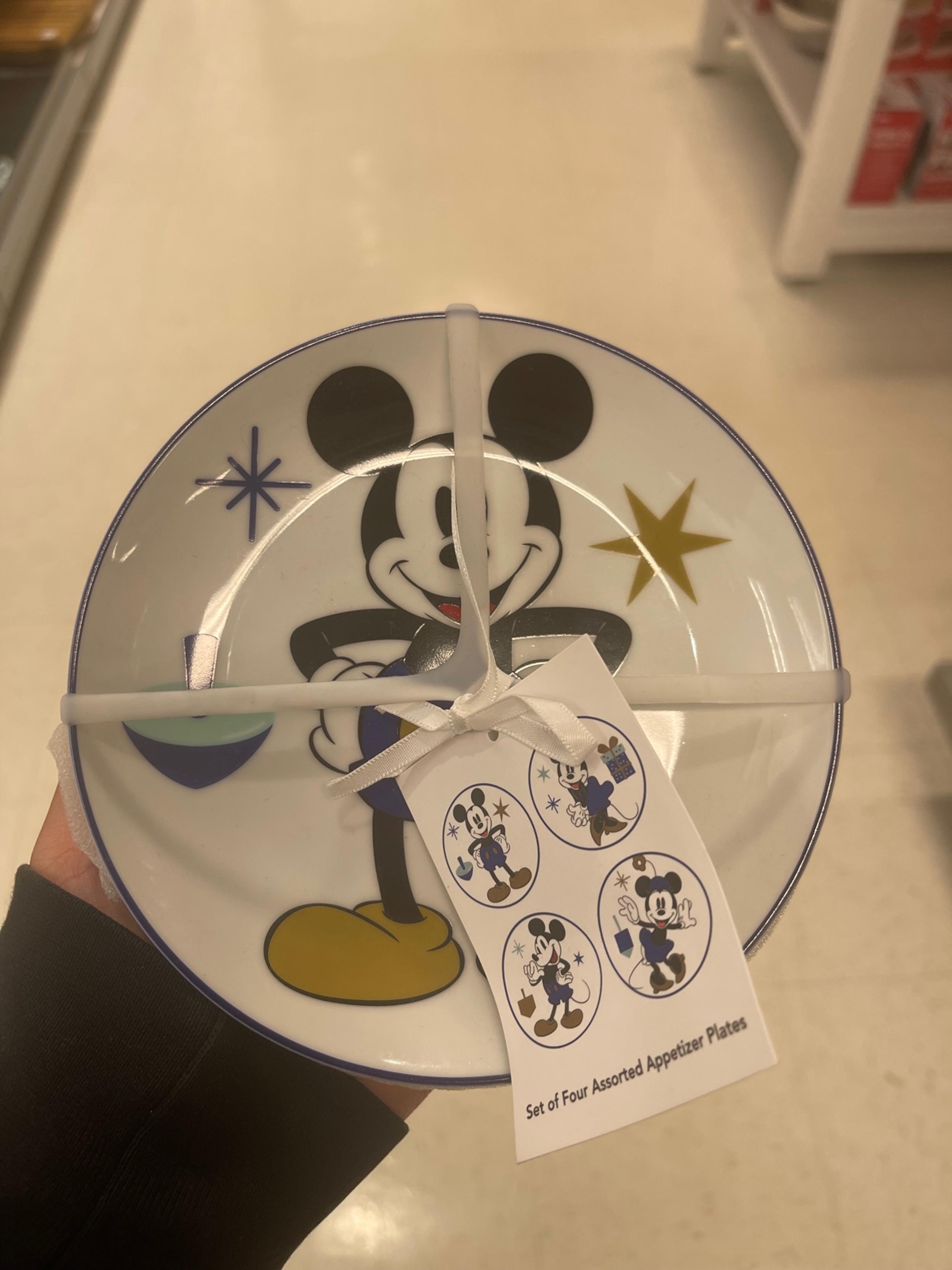 Disney Mickey & Minnie Mouse Hanukkah Celebration Appetizer Plates NEW-Set Of 4