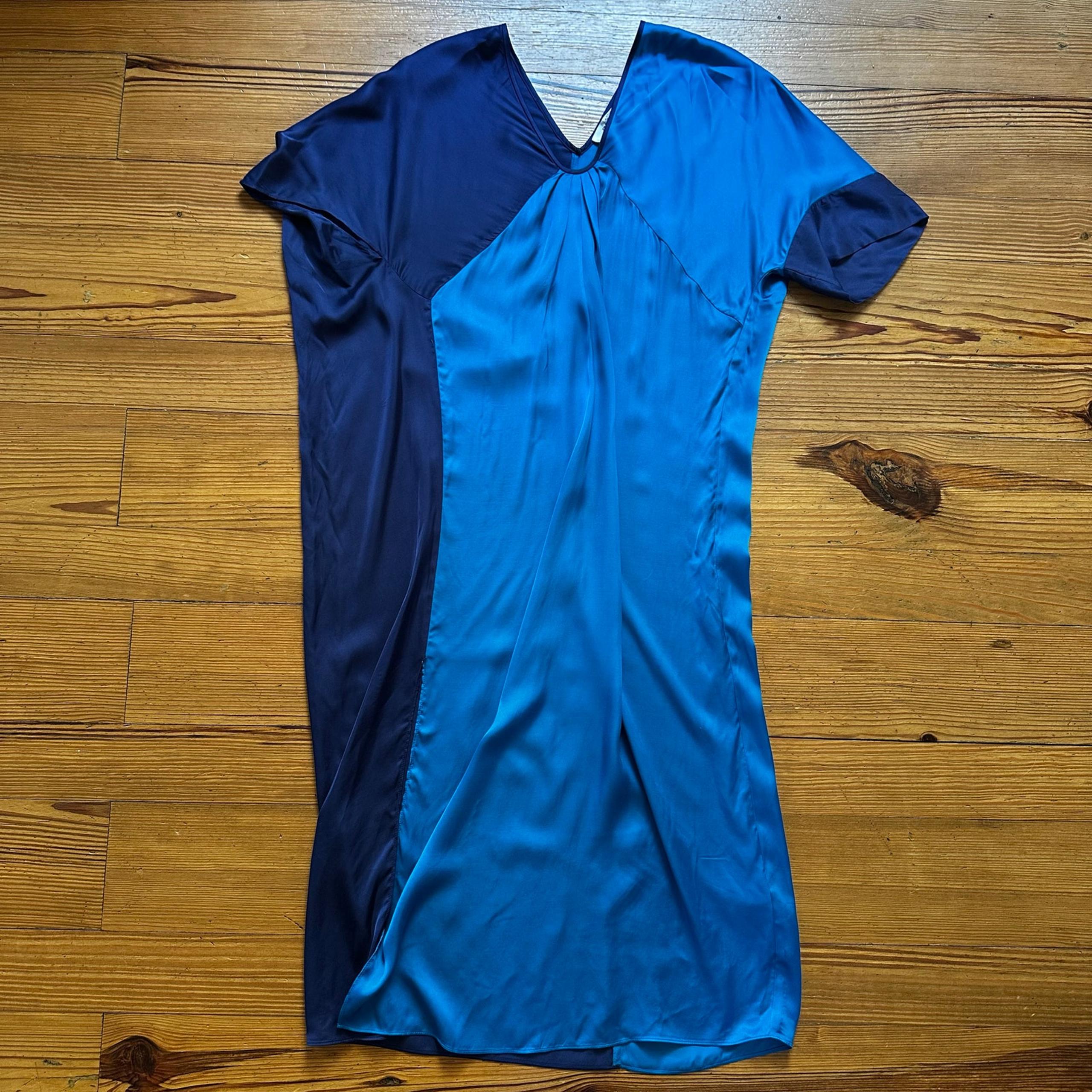 Diane von Furstenberg blue two toned silk maxi dress SIZE XS