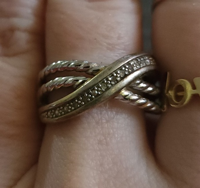 .925 silver diamond ring