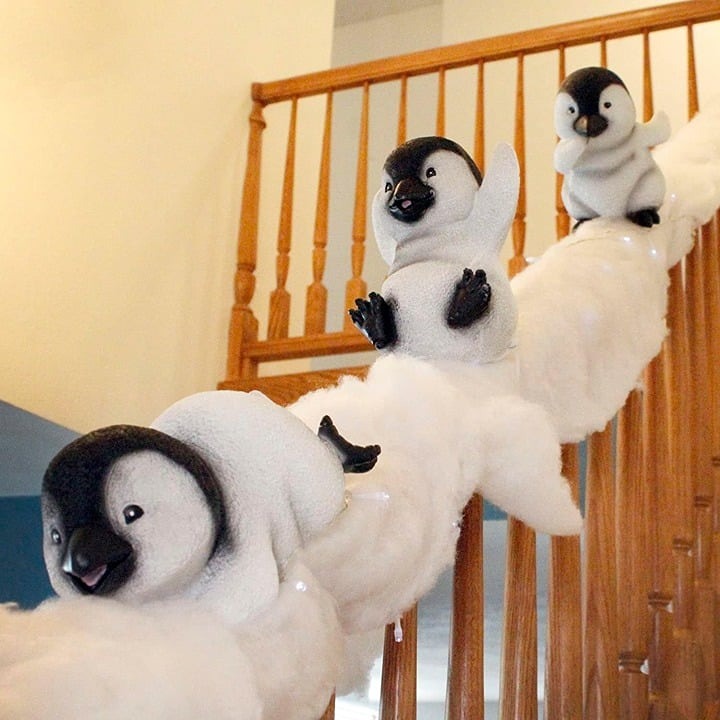 NEW Christmas Penguin Stairway Christmas Decoration Set of 3