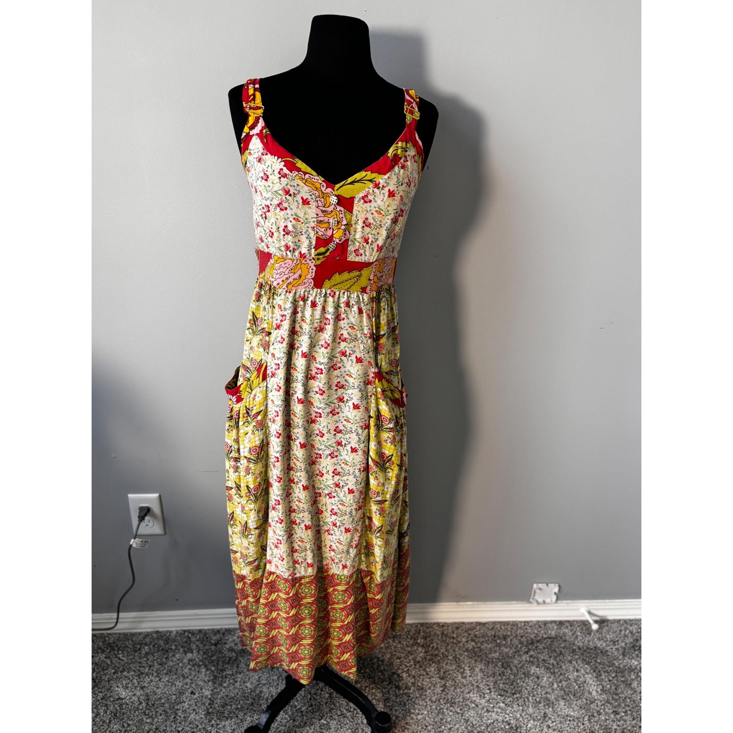 Serendipity Floral Print Sundress Pockets Sleeveless Casual Summer Dress medium
