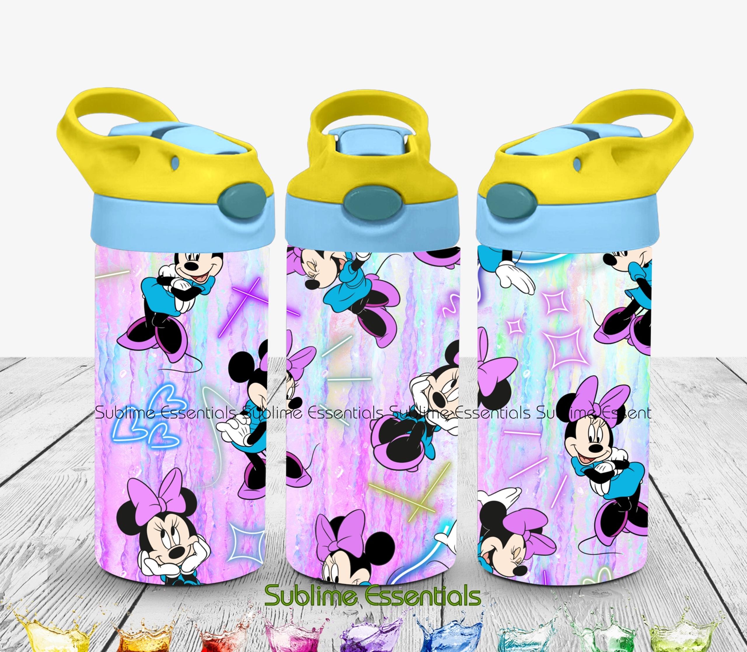 Minnie Inspired "Ombre Neon" - 12 Oz Kids Flip Top Tumbler - Add a name!