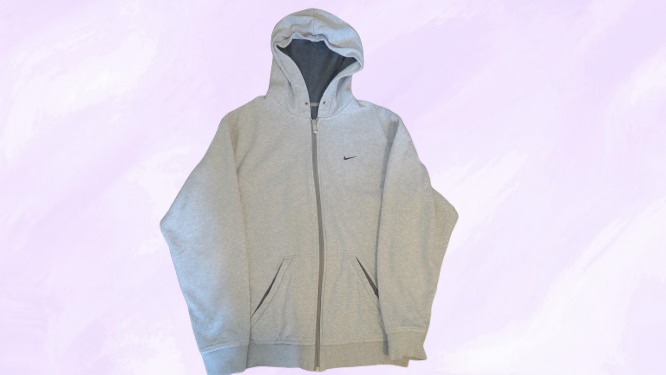 NIKE vintage men's 148781-050 sportswear hoodie full zip jacket in heather gray