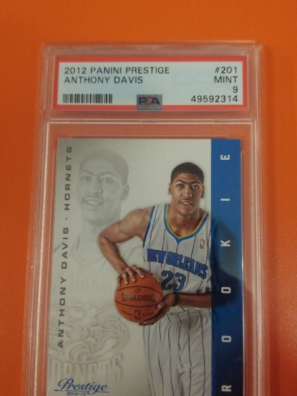Anthony Davis Rookie PSA 9. PANINI Prestige. Dallas Mavericks Lakers.