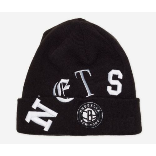 New Era Brooklyn Nets Black Letter Knit Beanie Knitted Unisex Size OSMF NWT