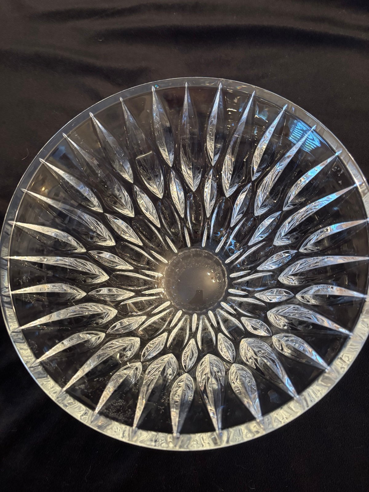 Beautiful Waterford by Marquis crystal glass bowl marked on bottom 10 by 7