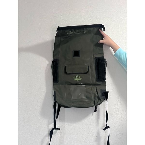 Relentless Recreation 30L Dry Bag backpack Green Kayaking, Boating, Hiking, Camp