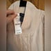 WHBM Pale Pink Sleeveless Embellished Cable Knit Mock Neck Sweater