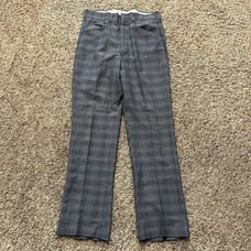 Vintage 70s Kings Road Sears Plaid Flare Boot Cut Disco Pants 34x32