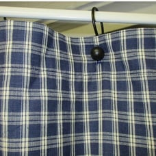 Country Primitive Navy Blue Plaid Homespun Shower Curtain Handmade Bath Decor