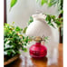 Vintage LampLight Farms Oil Lamp Red body With White Hobnail Shade
