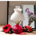 Vintage LampLight Farms Oil Lamp Red body With White Hobnail Shade