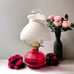 Vintage LampLight Farms Oil Lamp Red body With White Hobnail Shade