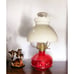 Vintage LampLight Farms Oil Lamp Red body With White Hobnail Shade