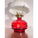 Vintage LampLight Farms Oil Lamp Red body With White Hobnail Shade