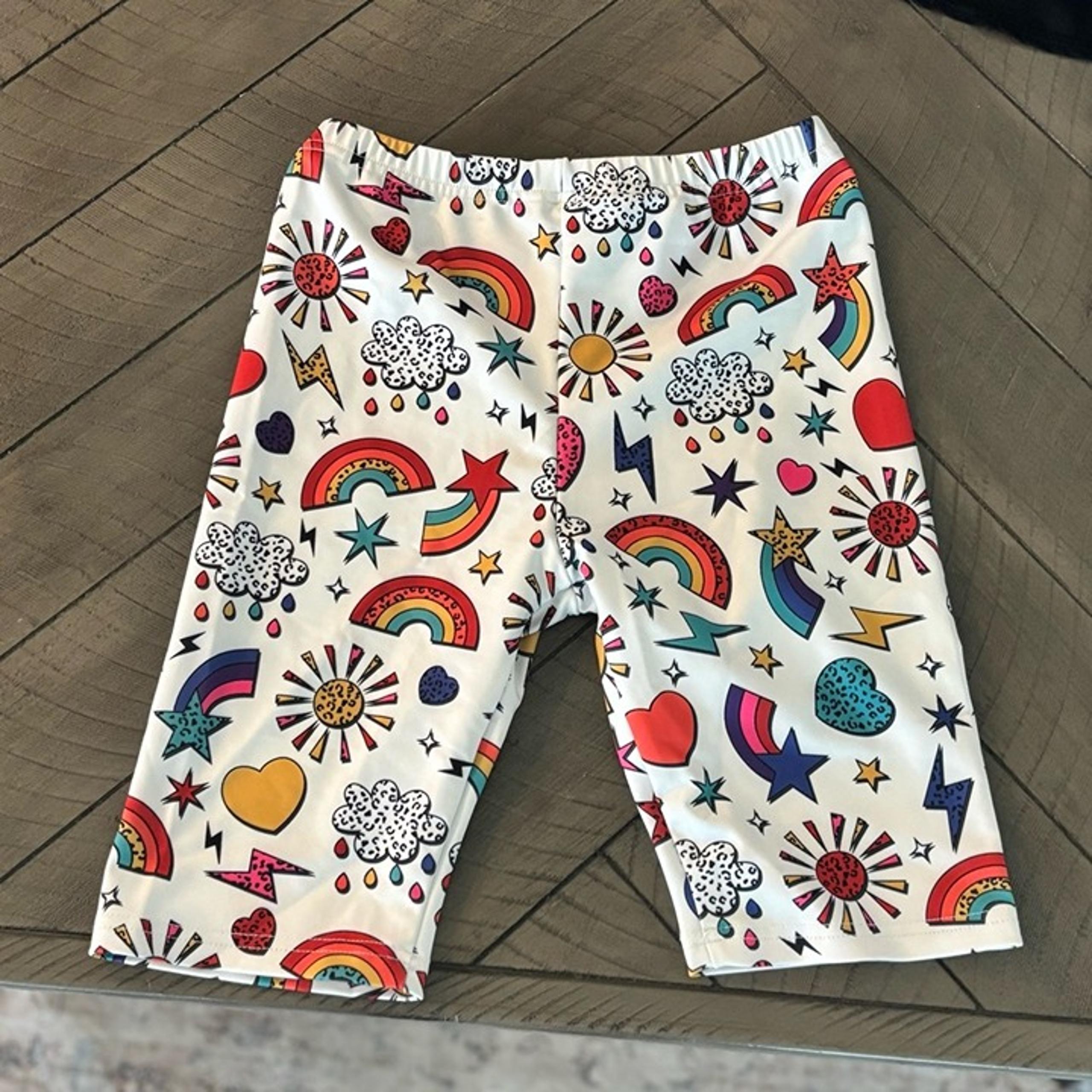 Lola + The Boys White and Red Playful Patterned Shorts