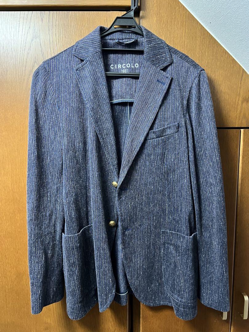 CIRCOLO1901 Cotton Linen Jacquard Stripe Jacket