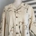 Joseph & Feiss Cream Foliage Leaf Print 100% Silk Button Up Shirt Size XXL