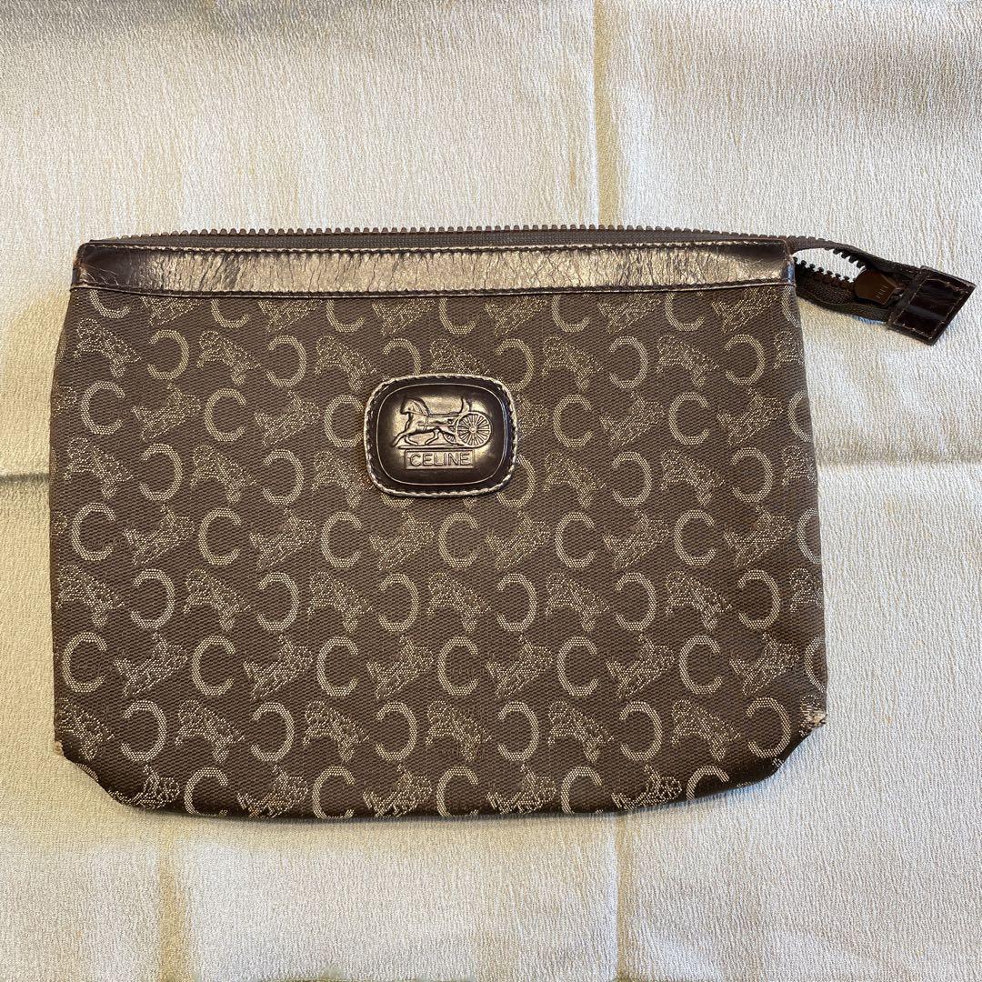 【受注生産品】 C CELINE Logo Brown Pouch バッグ