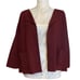 Eileen Fisher Maroon Cherry Open Front 3/4 Sleeve Wool Knit Cardigan Size Small