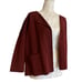 Eileen Fisher Maroon Cherry Open Front 3/4 Sleeve Wool Knit Cardigan Size Small