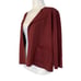Eileen Fisher Maroon Cherry Open Front 3/4 Sleeve Wool Knit Cardigan Size Small