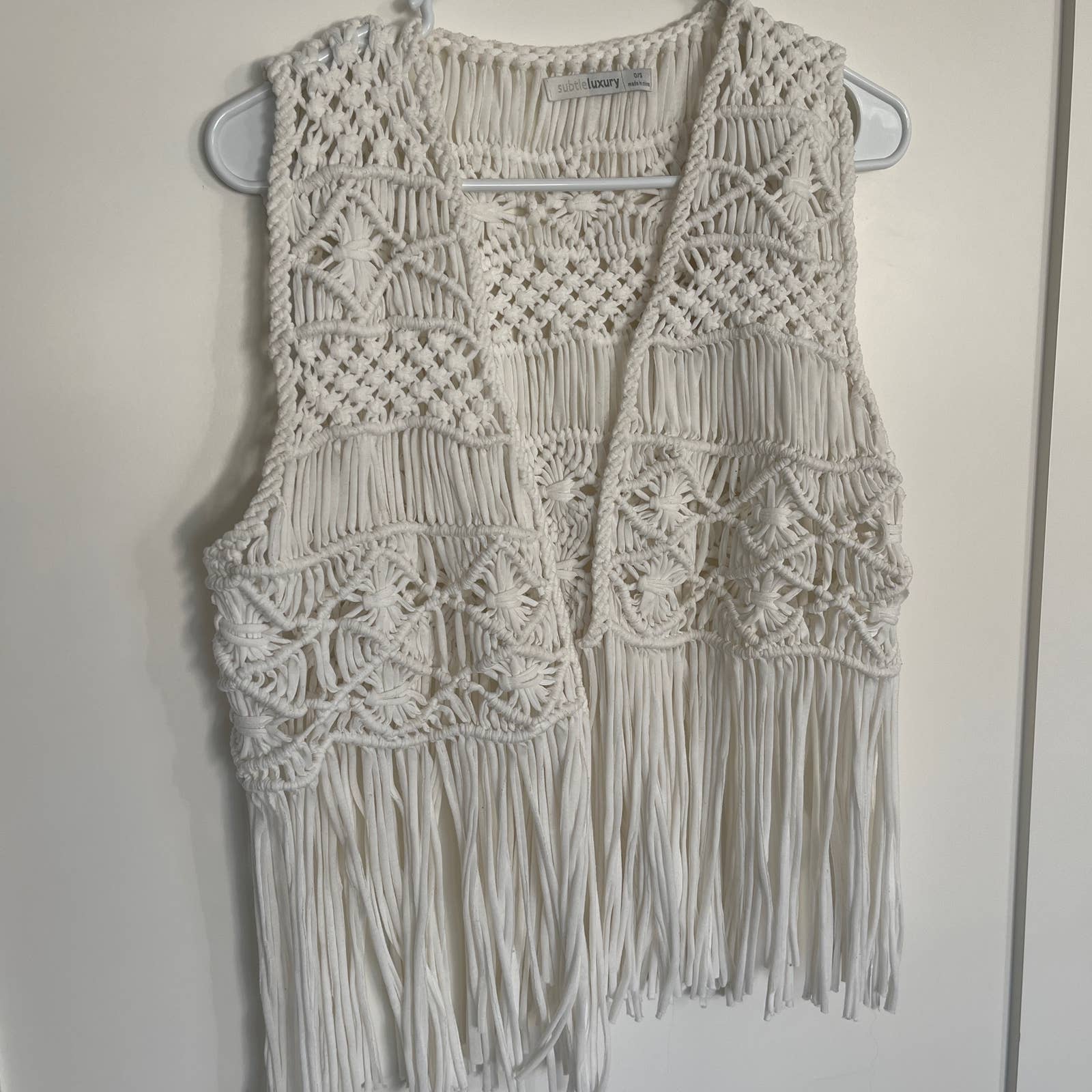 White boho Macrome Vest