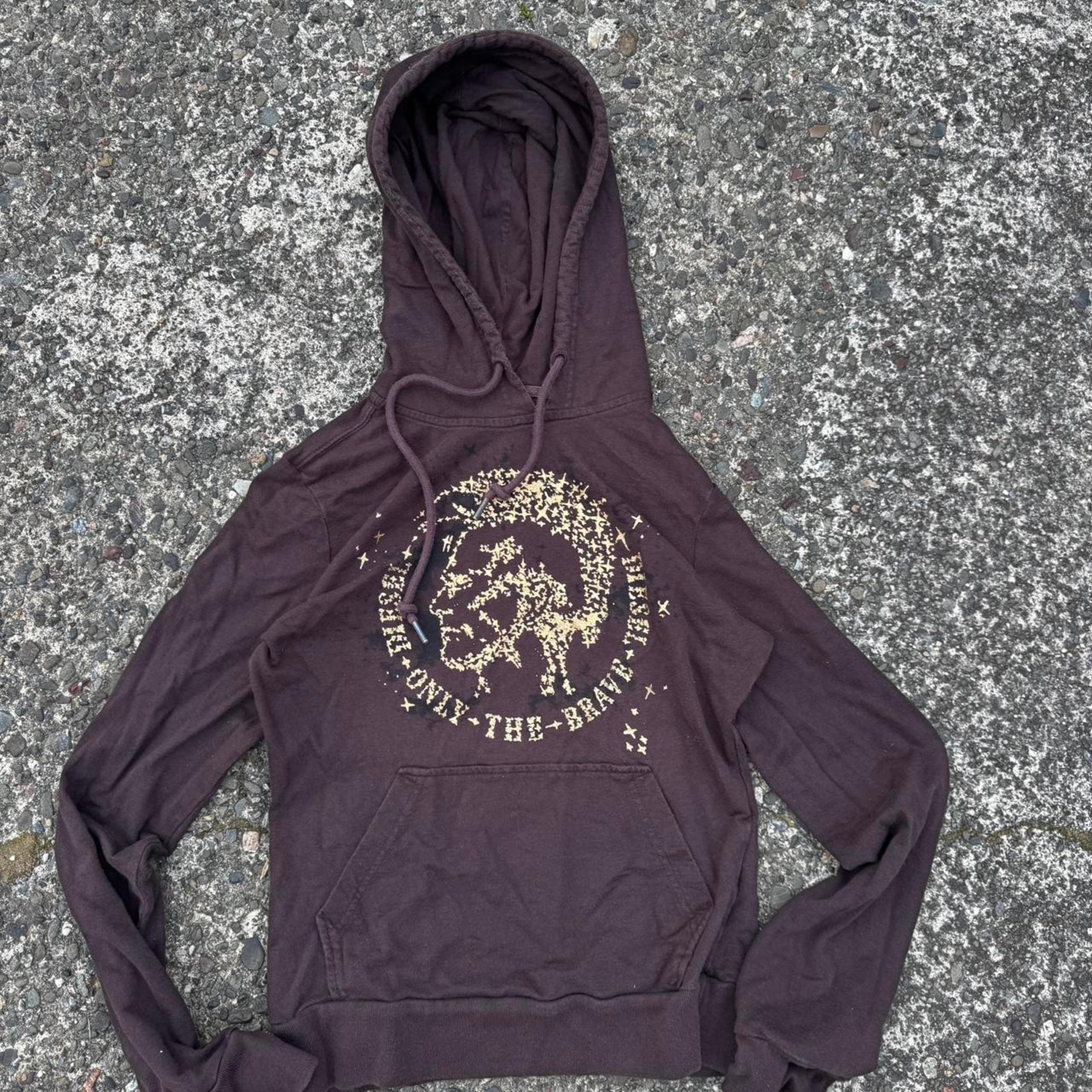Y2K Women’s “Only the Brave” Hoodie – Size Large - DIESEL