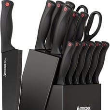 15 Piece Knife Set with Sharpener Block - German Stainless Steel