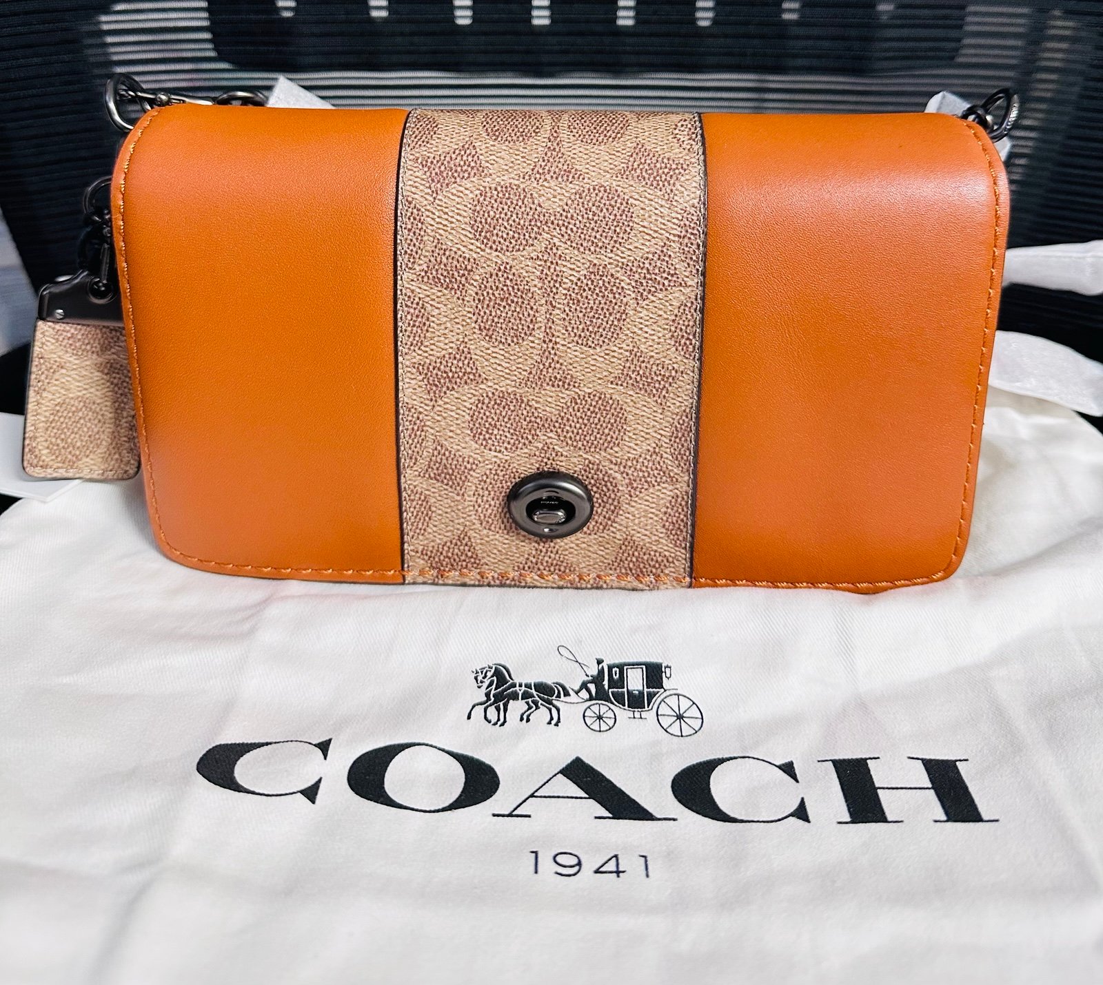Coach Dinky with Signature Canvas Blocking