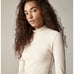 J. Crew Premium Rib Turtleneck Long Sleeve Whipstitch Trim Natural Beige S NWT