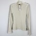 J. Crew Premium Rib Turtleneck Long Sleeve Whipstitch Trim Natural Beige S NWT