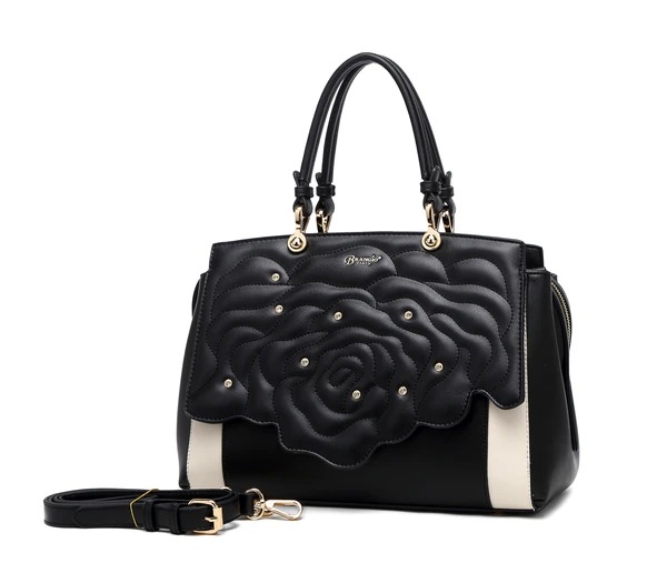 ROSETTE 3D CRYSTAL SATCHEL (BLACK)