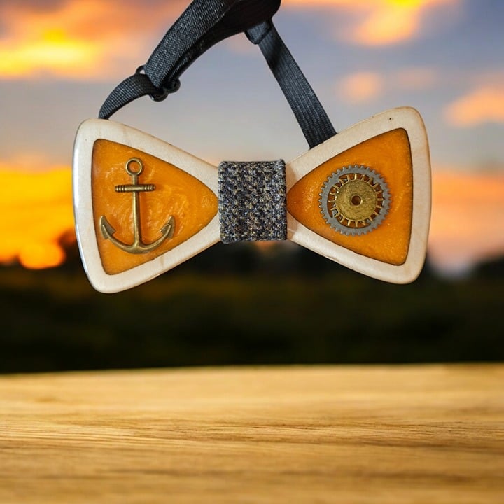 Wood bowtie Orange crush